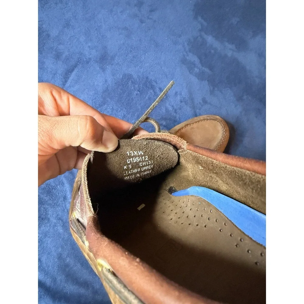 Mens Sperry Authentic Original 2-Eye Boat Shoes Brown Leather 13W Top Sider